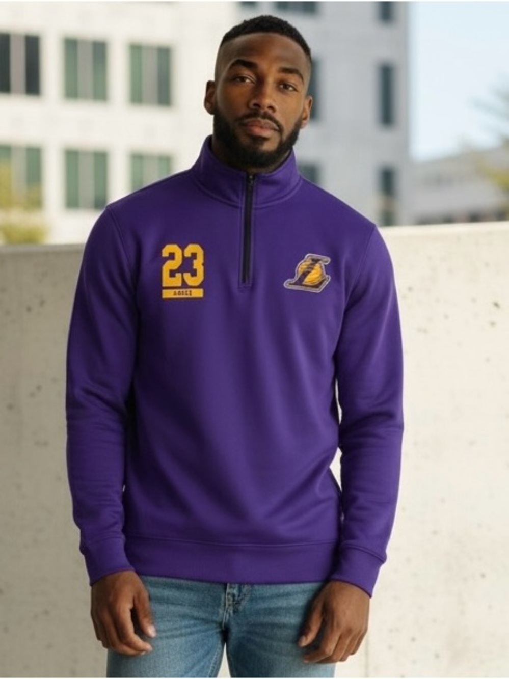 NBA Purple Pullover with Red, Blue and White NBA Logo